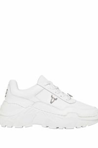Λευκό Sneaker δερμάτινο με τρακτερωτή σόλα