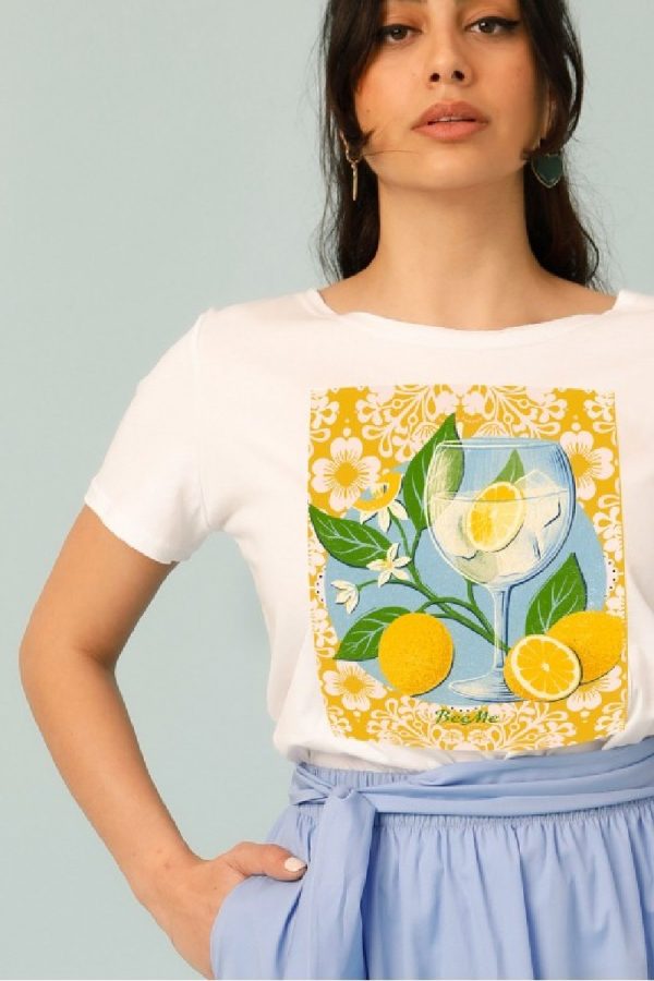 Lemons μπλούζα t-shirt με στάμπα