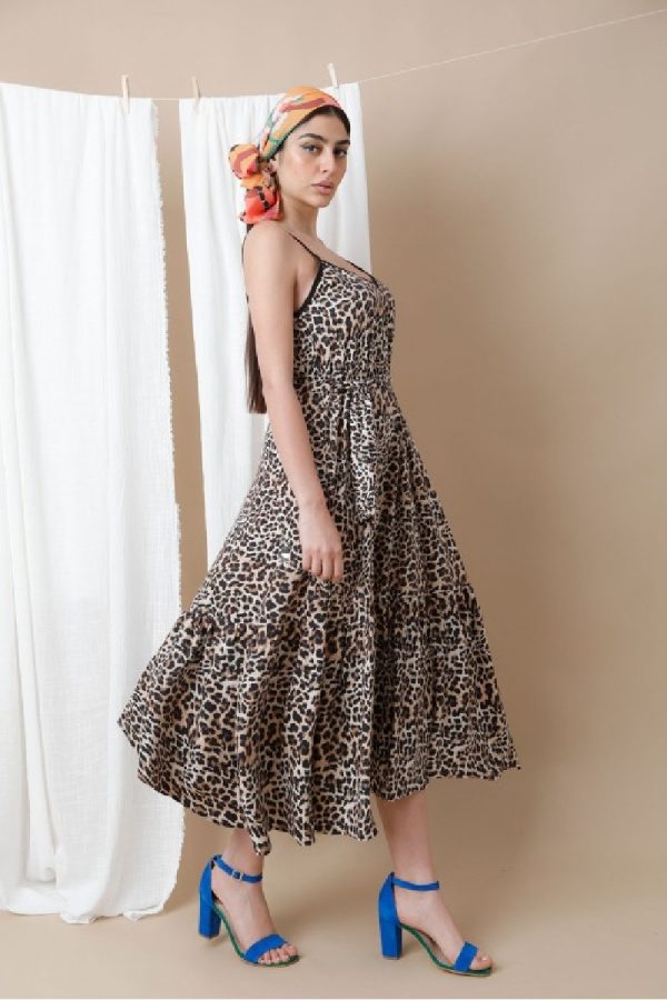 kalliroi φόρεμα σε animal print με τιράντα