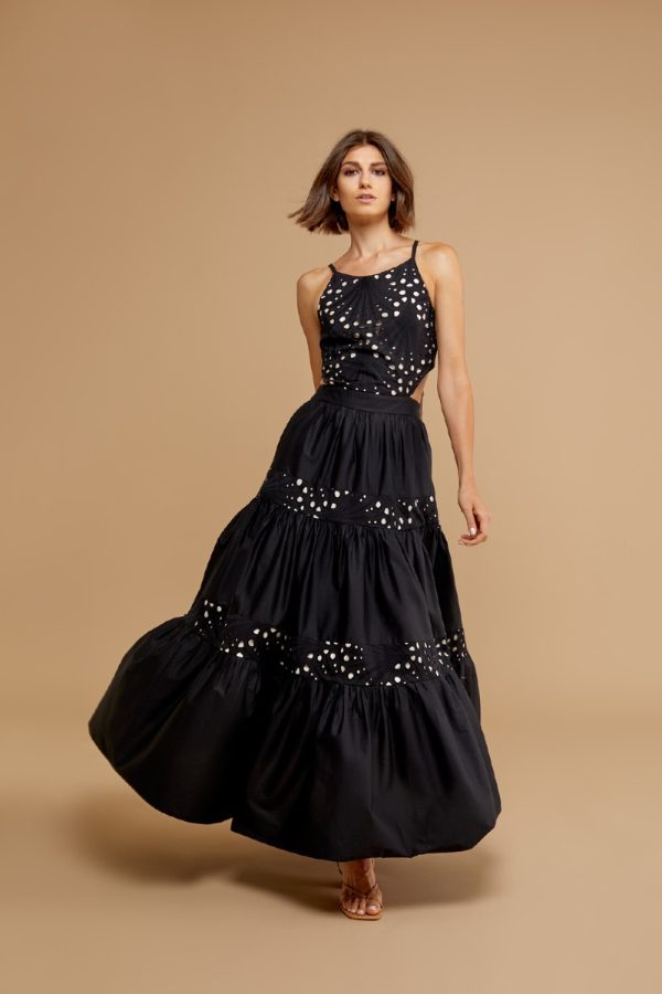 Φόρεμα μαύρο αμάνικο μακρύ
