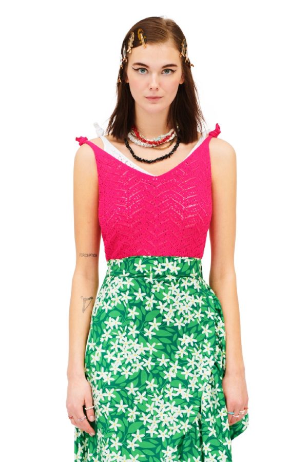 knitted top fuchsia
