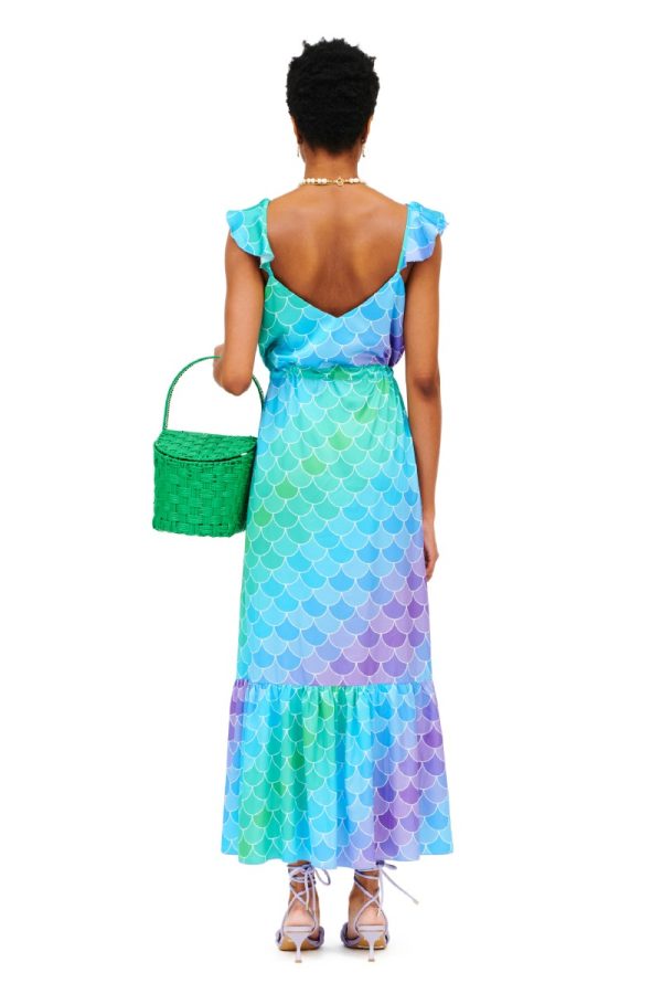 Φόρεμα μακρύ με print mermaid