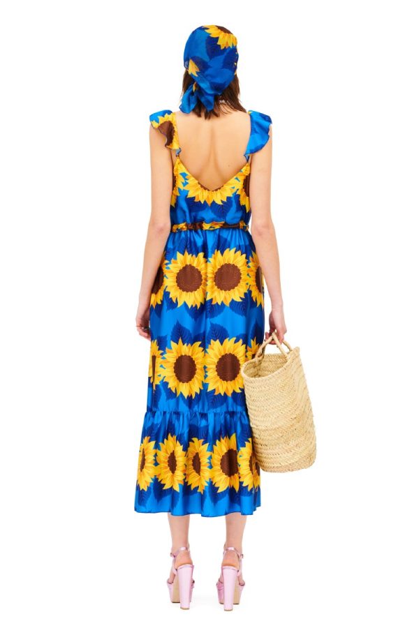 Φόρεμα μακρύ με print sunflowers